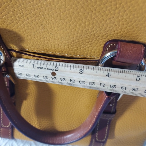 Dooney & Bourke Bristol Yellow Leather Handbag with Brown Accents With Wallet - Picture 14 of 16